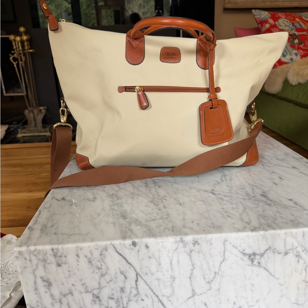 Bric's Cream and Brown Tote Bag